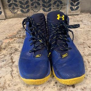 Under Armour GS Curry 2.5 1274062-400 Blue/Yellow Boy's Size 7Y